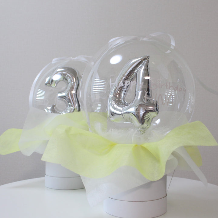 bubble number box balloon
