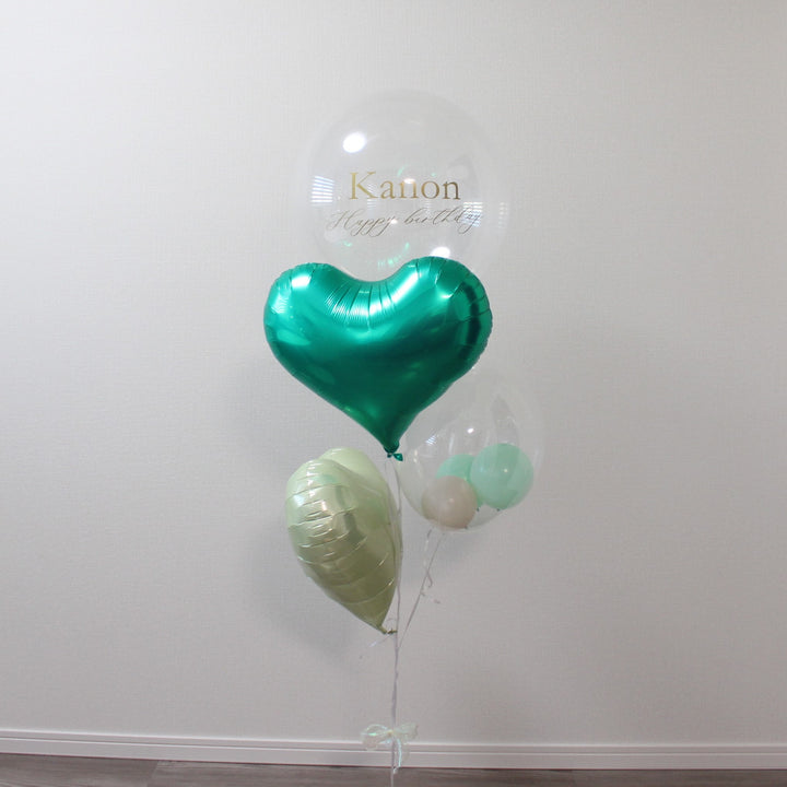 green heart float balloon