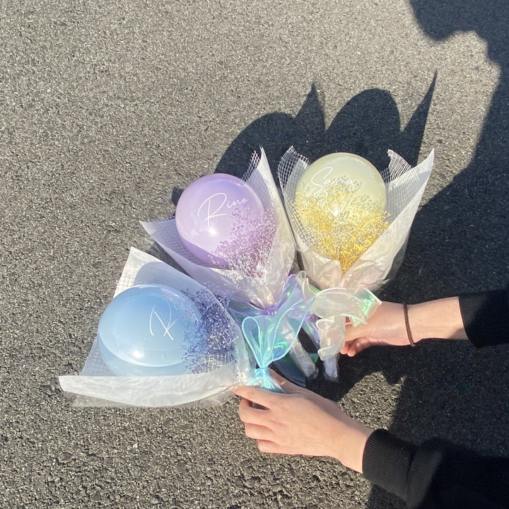 pastel color balloon bouquet